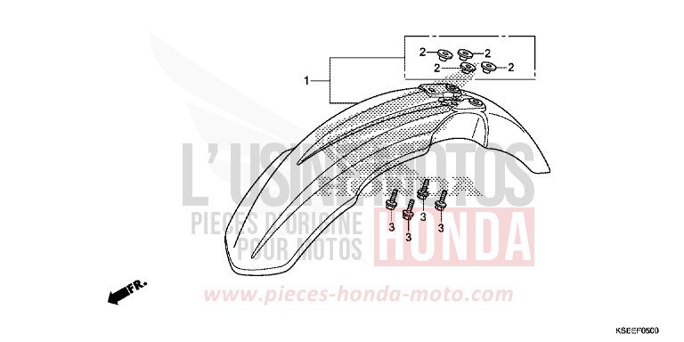 AILE AVANT de CRF150R "Grandes Roues" EXTREME RED (R292) de 2013